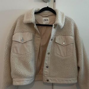 Zara white Sherpa jacket